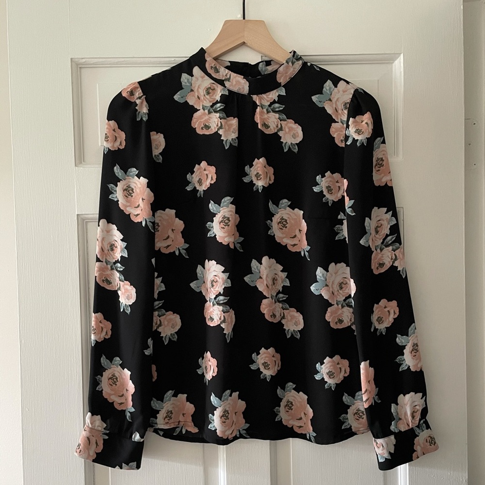 Black Floral Blouse